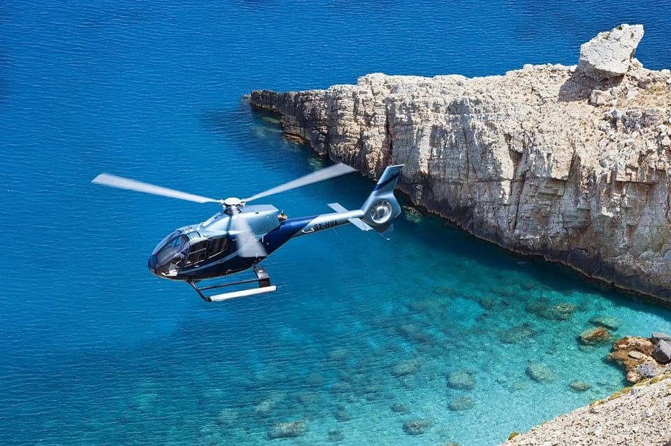 Helicopter tour over Mykonos